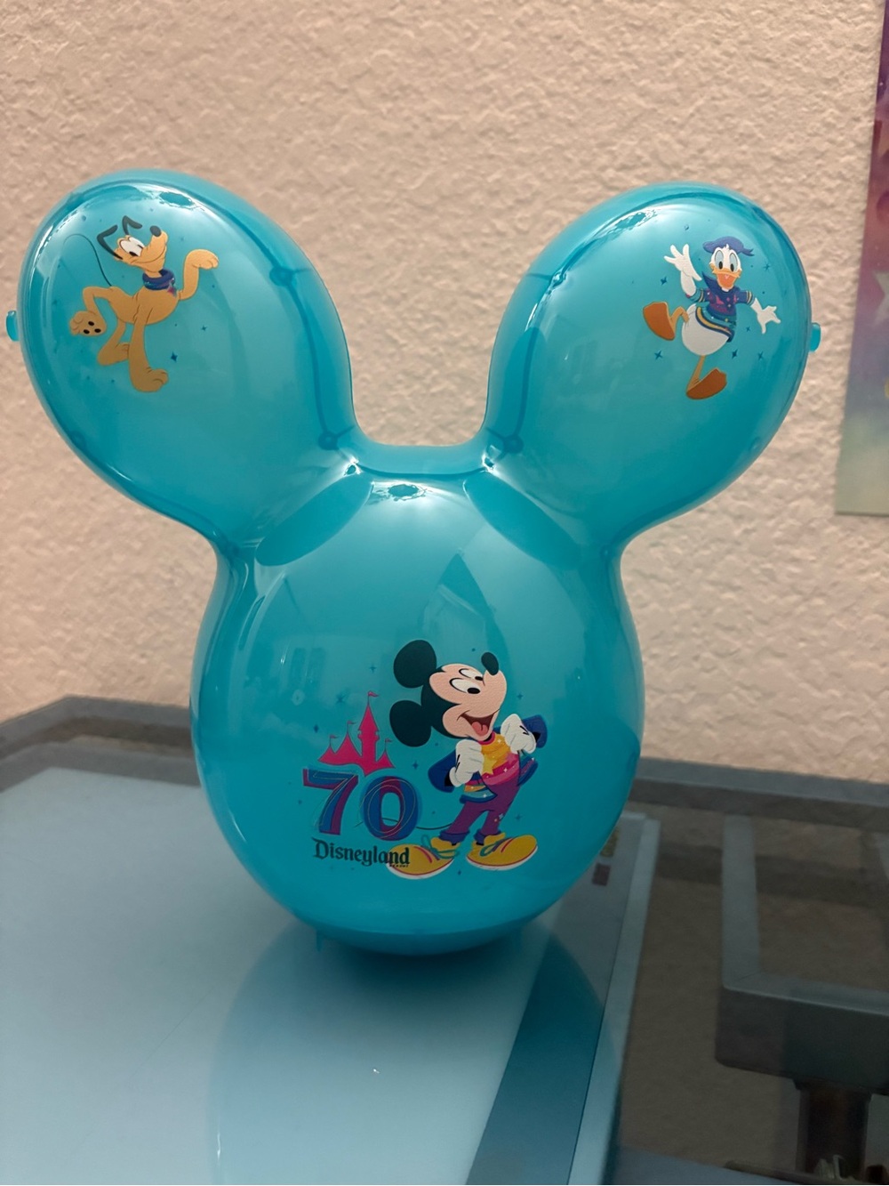 Disney Teal Mickey 70th Anniversary Ear Toy with Pluto & Donald